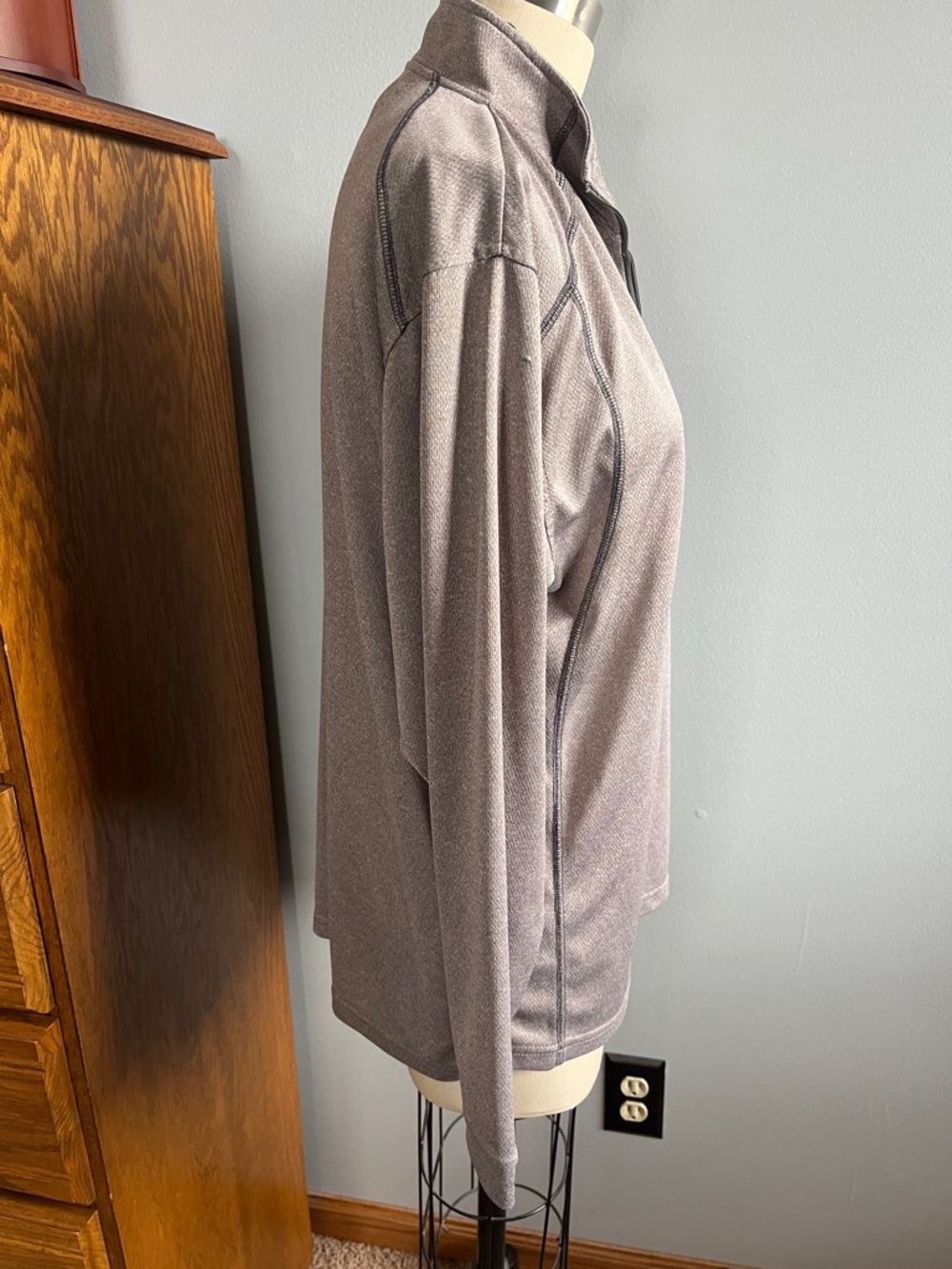 J. America Gray Quarter-Zip Pullover with Red IU Logo - Picture 4 of 6